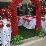 Cổng hoa lụa đám cưới