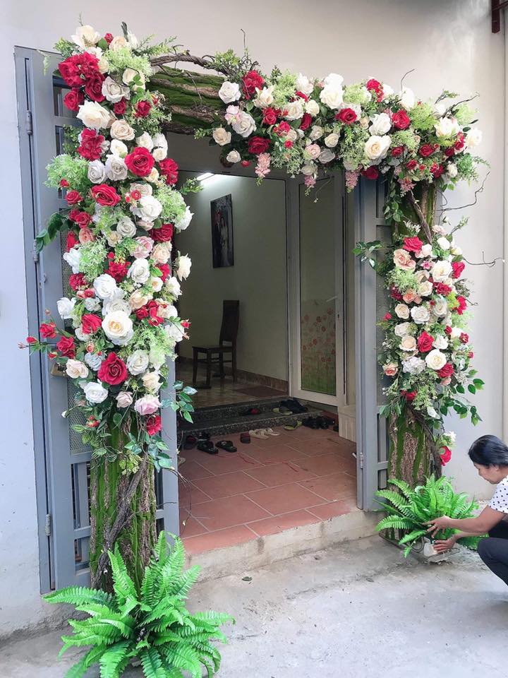 Cổng hoa giả, cổng hoa giả đám cưới, cổng cưới, cổng hoa giả đẹp, cổng hoa lụa đẹp